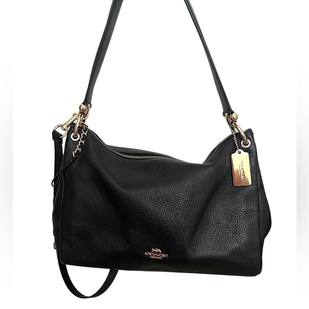 Coach Black Pebble Leather MIA Shoulder Bag